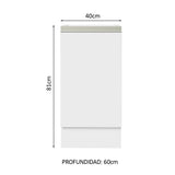 Bajo Mesada Cocina 40 x 60 cm 1 Puerta (Sin Mesada) Blanco Glamy Madesa