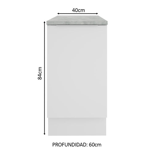Bajo Mesada 40 cm 1 Puerta Blanco Stella Madesa