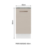 Bajo Mesada 40 cm x 60 cm, 1 Puerta Agata Blanco/Crema