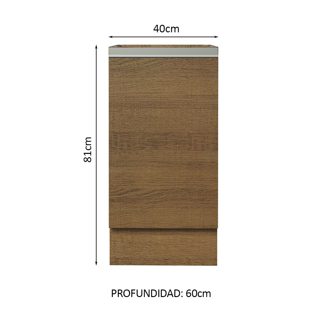 Bajo Mesada Cocina 40 x 60 cm 1 Puerta (Sin Mesada) Marrón Glamy Madesa