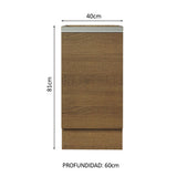 Bajo Mesada Cocina 40 x 60 cm 1 Puerta (Sin Mesada) Marrón Glamy Madesa