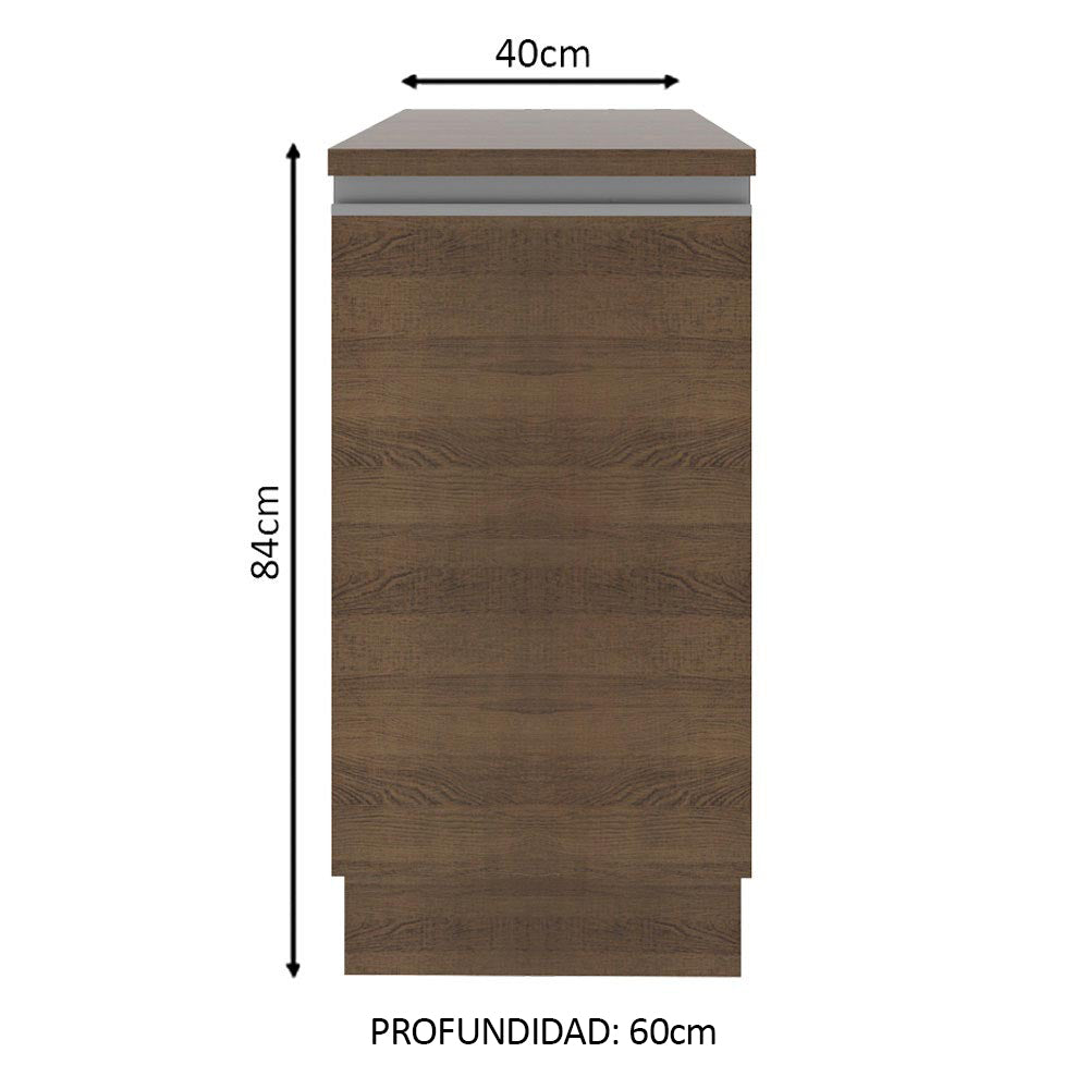 Bajo Mesada 40 cm x 60 cm, 1 Puerta Glamy Marrón