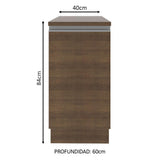 Bajo Mesada 40 cm x 60 cm, 1 Puerta Glamy Marrón