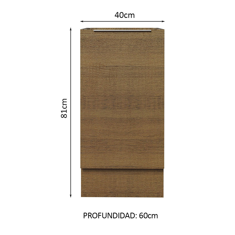 Bajo Mesada Cocina 40 x 60 cm 1 Puerta (Sin Mesada) Marrón Stella Madesa