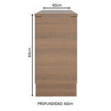 Bajo Mesada Cocina 40 x 60 cm 1 Puerta (Con Mesada) Marrón Stella Madesa