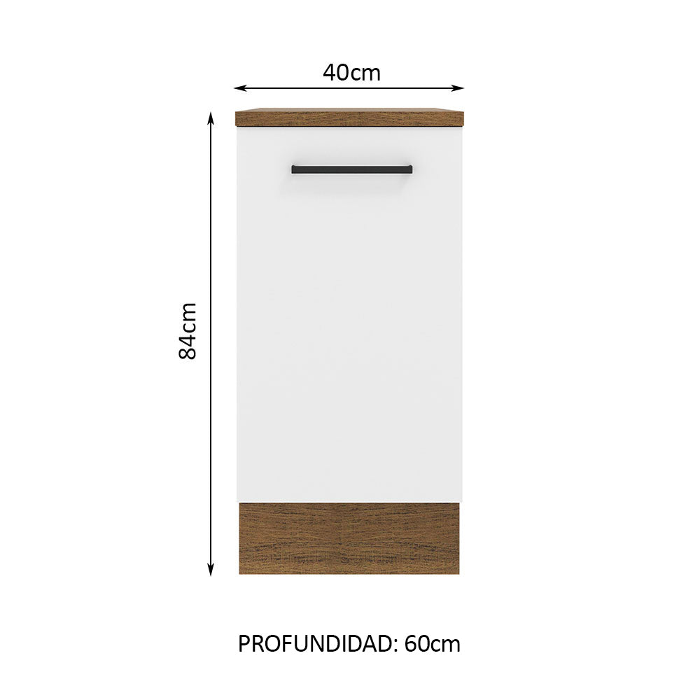 Bajo Mesada 40 cm x 60 cm, 1 Puerta Agata Marrón/Blanco