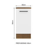 Bajo Mesada 40 cm x 60 cm, 1 Puerta Agata Marrón/Blanco