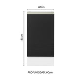 Bajo Mesada Cocina 40 x 60 cm 1 Puerta (Sin Mesada) Blanco/Negro Glamy Madesa