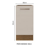 Bajo Mesada Cocina 40 x 60 cm 1 Puerta (Sin Mesada) Marrón/Crema Agata Madesa