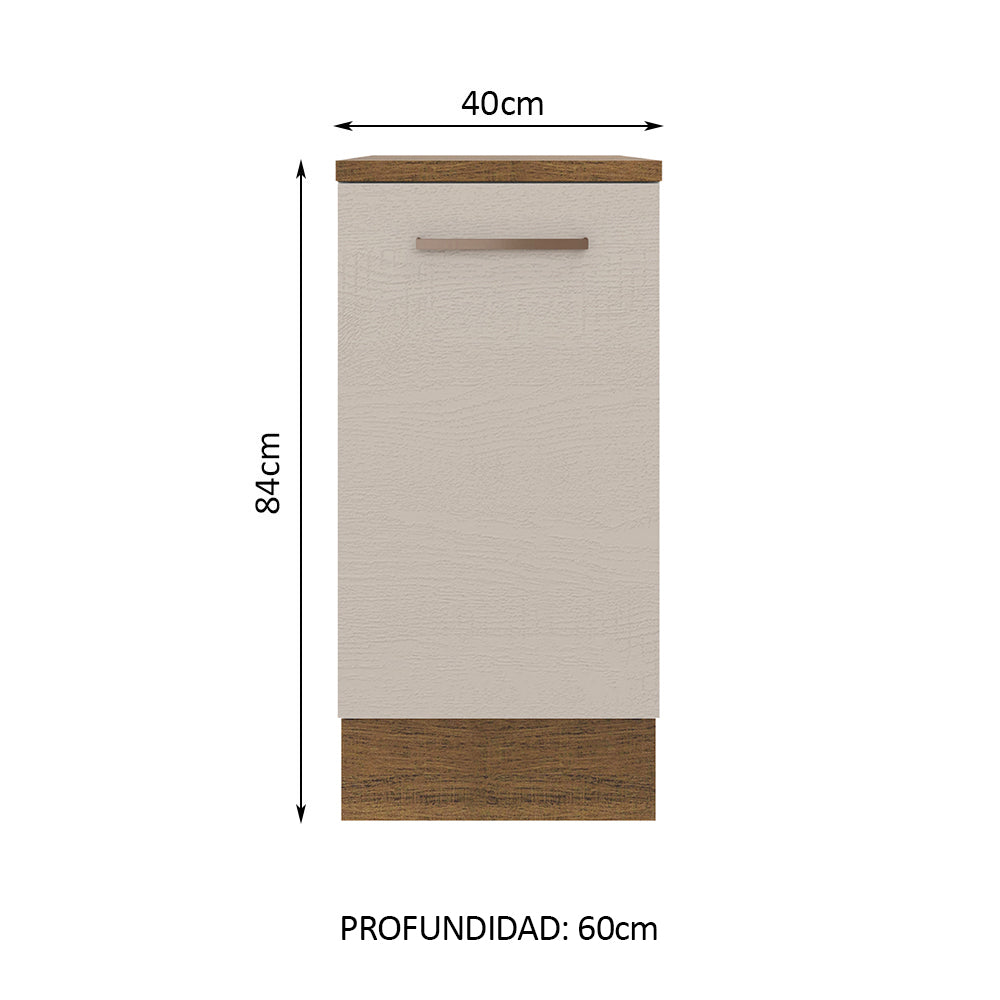 Bajo Mesada 40 cm x 60 cm, 1 Puerta Agata Marrón/Crema