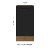 Bajo Mesada Cocina 40 x 60 cm 1 Puerta (Sin Mesada) Marrón/Negro Agata Madesa