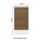 Bajo Mesada Cocina 40 x 60 cm 1 Puerta (Sin Mesada) Blanco/Marrón Glamy Madesa