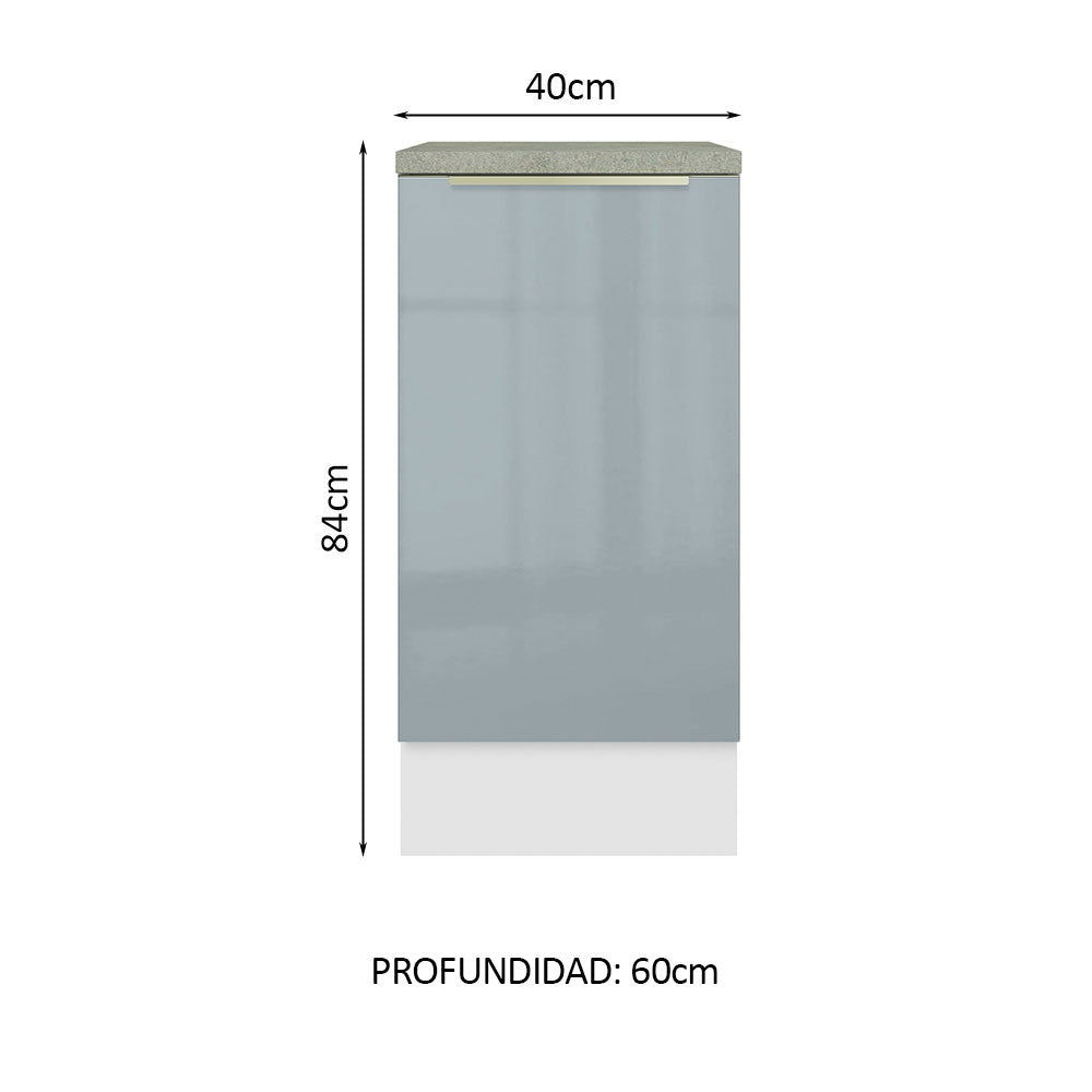 Bajo Mesada 40 cm x 60 cm, 1 Puerta Lux Blanco/Gris
