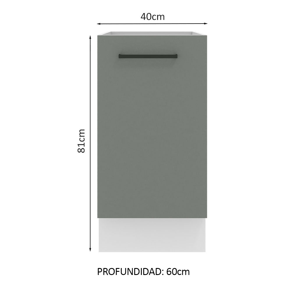 Bajo Mesada 40 cm x 60 cm, 1 Puerta Agata Blanco/Gris