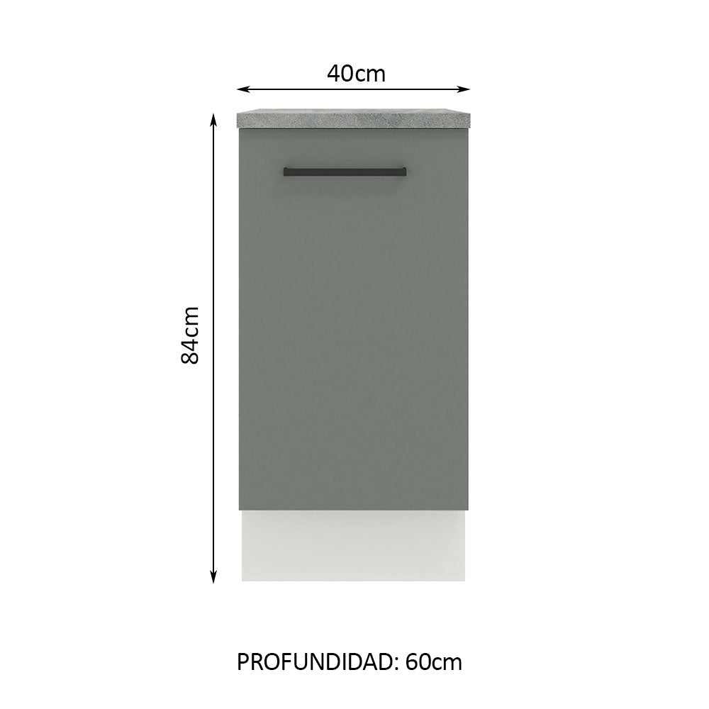 Bajo Mesada 40 cm x 60 cm, 1 Puerta Agata Blanco/Gris