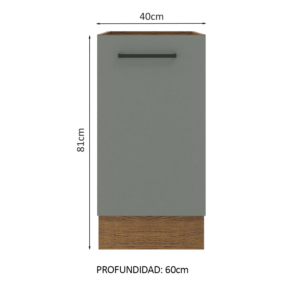 Bajo Mesada 40 cm x 60 cm, 1 Puerta Agata Marrón/Gris