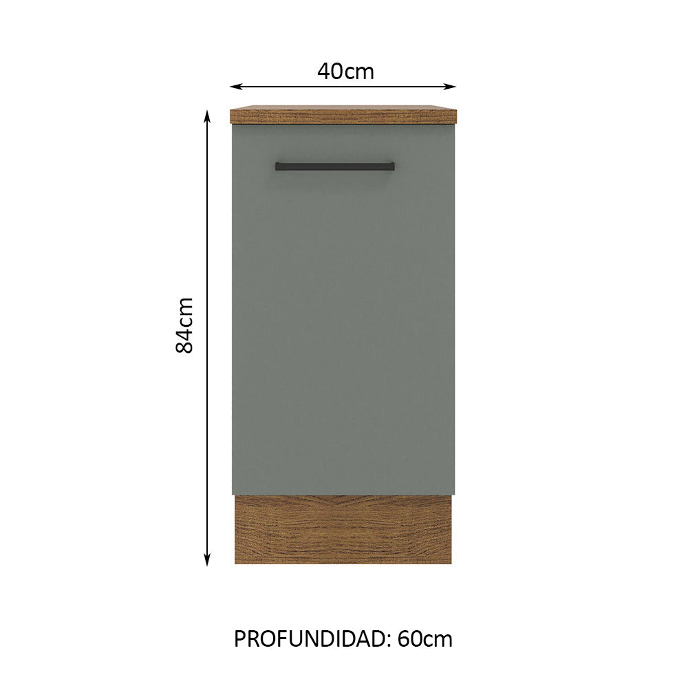 Bajo Mesada 40 cm x 60 cm, 1 Puerta Agata Marrón/Gris