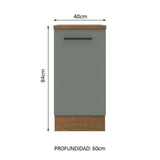 Bajo Mesada 40 cm x 60 cm, 1 Puerta Agata Marrón/Gris