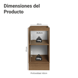 Bajo Mesada de Cocina 40 x 60 cm 1 Puerta (Sin Mesada) Marrón/Gris Vik Madesa