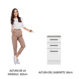 Bajo Mesada 40 x 60 cm 3 Cajones (Con Mesada) Agata Blanco