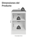 Bajo Mesada 50 x 60cm 1 Puerta (Con Mesada) Blanco/Crema Vik Madesa