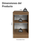 Bajo Mesada 50 x 60 cm 1 Puerta (Con Mesada) Marrón/Gris Lux Madesa