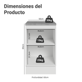 Bajo Mesada 50cm 1 Puerta (Con Mesada) Blanco Aterciopelado Lux Madesa