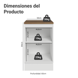 Bajo Mesada 50 x 60cm 1 Puerta (con mesada) Blanco/Marrón Stella