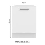 Bajo Mesada 60 x 60 cm 1 Puerta (Sin Mesada) Agata Blanco