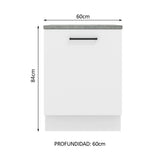 Bajo Mesada Cocina 60 x 60 cm 1 Puerta (Con Mesada) Blanco Agata Madesa