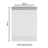 Bajo Mesada Madesa Glamy 60 x 60 cm 1 Puerta (Con Mesada) Blanco