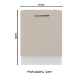 Bajo Mesada Cocina 60 x 60 cm 1 Puerta (Sin Mesada) Blanco/Crema Agata Madesa