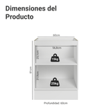 Bajo Mesada 60 x 60 cm 1 Puerta (Sin Mesada) Blanco/Crema Vik Madesa