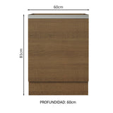 Bajo Mesada Cocina 60 x 60 cm 1 Puerta (Sin Mesada) Marrón Glamy Madesa