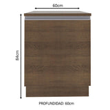 Bajo Mesada Madesa Glamy 60 x 60 cm 1 Puerta (Con Mesada) Marrón