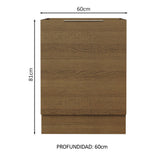 Bajo Mesada Cocina 60 x 60 cm 1 Puerta (Sin Mesada) Marrón Stella Madesa