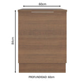 Bajo Mesada Cocina 60 x 60 cm 1 Puerta (Con Mesada) Marrón Stella Madesa