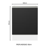 Bajo Mesada Cocina 60 x 60 cm 1 Puerta (Sin Mesada) Blanco/Negro Glamy Madesa