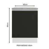 Bajo Mesada Madesa Glamy 60 x 60 cm 1 Puerta (Con Mesada) Blanco/Negro
