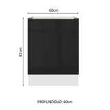Bajo Mesada 60 cm x 60 cm, 1 Puerta Lux Blanco/Negro