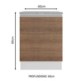 Bajo Mesada Madesa Glamy 60 x 60 cm 1 Puerta (Con Mesada) Blanco/Marrón