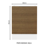 Bajo Mesada Cocina 60 x 60 cm 1 Puerta (Sin Mesada) Blanco/Marrón Stella Madesa