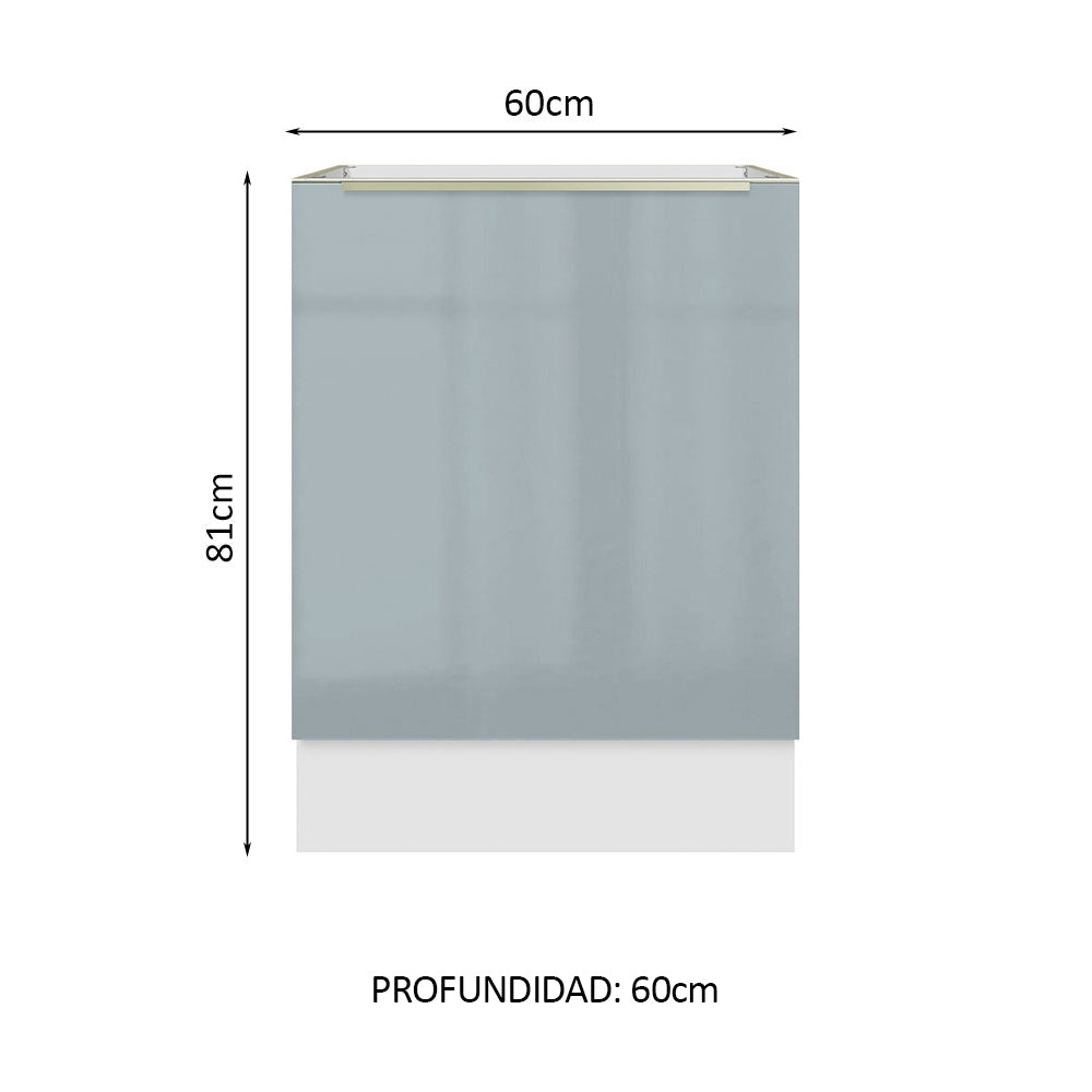 Bajo Mesada 60 cm x 60 cm, 1 Puerta Lux Blanco/Gris