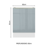 Bajo Mesada 60 cm x 60 cm, 1 Puerta Lux Blanco/Gris