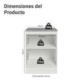 Bajo Mesada Cocina 60 x 60 cm 1 Puerta (Con Mesada) Blanco/Gris Lux Madesa