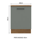Bajo Mesada Cocina 60 x 60 cm 1 Puerta (Con Mesada) Marrón/Gris Agata Madesa