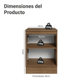 Bajo Mesada de Cocina 60 x 60 cm 1 Puerta (con Mesada) Marrón/Azul Vik Madesa