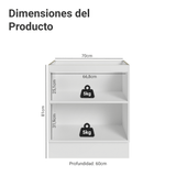 Bajo Mesada de Cocina 70 x 60 cm 2 Puertas (Sin Mesada) Blanco Vik Madesa