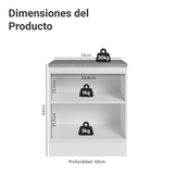 Bajo Mesada de Cocina 70 x 60 cm 2 Puertas (con Mesada) Blanco Vik Madesa