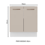 Bajo Mesada Cocina 70 x 60 cm 2 Puertas (Sin Mesada) Blanco/Crema Agata Madesa